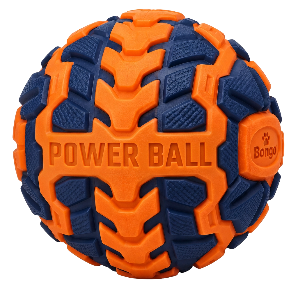 Orange and navy Power Ball for dogs